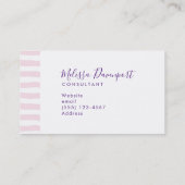 Roze Rose & Poppy Floral Bouquet Monogram Visitekaartje (Achterkant)