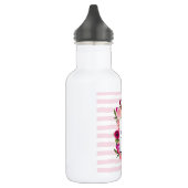 Roze Rose & Poppy Floral Bouquet Monogram Waterfles (Links)