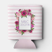 Roze Rose & Poppy Floral Bouquet Wedding Blikjeskoeler (Achterkant)