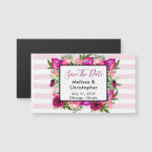 Roze Rose & Poppy Floral Bouquet Weduwdatum (Voorkant / Achterkant)