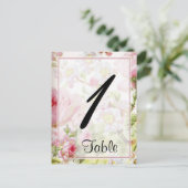  Roze Rose Posh Trouwtafel Nummer Briefkaart (Staand voorkant)