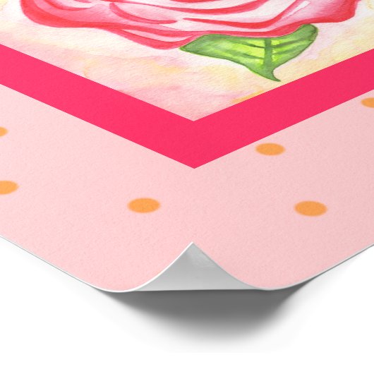 Roze Rose Poster Art Print (Hoek)