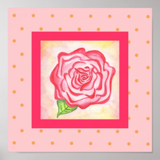 Roze Rose Poster Art Print (Voorkant)