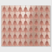 Roze Rose Powder Gold Blush kerstboom Cadeaupapier (Vlak)