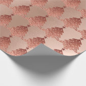 Roze Rose Powder Gold Blush kerstboom Cadeaupapier (Hoek)