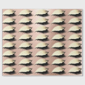 Roze Rose Powder Gold Glitter Eyes Lashes Gold Cadeaupapier (Vlak)