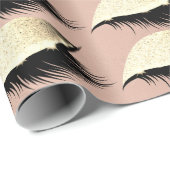 Roze Rose Powder Gold Glitter Eyes Lashes Gold Cadeaupapier (Rol Hoek)
