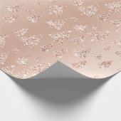 Roze Rose Powder Gold Glitter kerstboom Lux Cadeaupapier (Hoek)