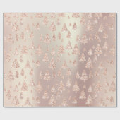Roze Rose Powder Gold Glitter kerstboom Metaal Cadeaupapier (Vlak)