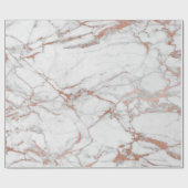 Roze Rose Powder Gold Pastel Grey Marble Glam Cadeaupapier (Vlak)
