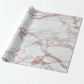 Roze Rose Powder Gold Pastel Grey Marble Glam Cadeaupapier (Uitgerold)