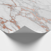 Roze Rose Powder Gold Pastel Grey Marble Glam Cadeaupapier (Hoek)