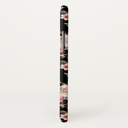Roze Rose Profusion Monogram - zwarte achtergrond Case-Mate iPhone Case (Achterkant / rechts)