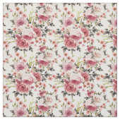 Roze Rose Profusion - witte achtergrond Stof (Swatch)