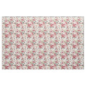 Roze Rose Profusion - witte achtergrond Stof (Fat Quarter)