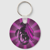 Roze Rose Quartz Dragon Sleutelhanger (Voorkant)