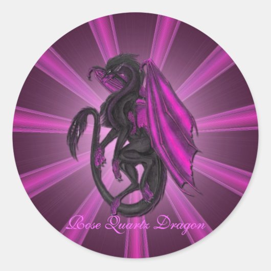 Roze Rose Quartz Dragon Stickers (Voorkant)