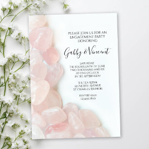 Roze Rose Quartz Engagement Party Kaart