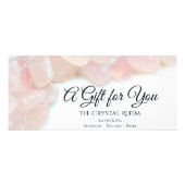Roze Rose Quartz Spa Salon Cadeaucertificaat Reclamekaart (Voorkant)