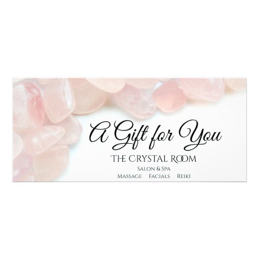 Roze Rose Quartz Spa Salon Cadeaucertificaat Reclamekaart (Voorkant)