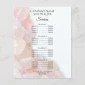 Roze Rose Quartz Spa Salon Services Menu (Voorkant)