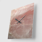 Roze Rose Quartz Stone Rock Fotografie Vierkante Klok (Hoek)