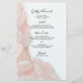 Roze Rose Quartz Wedding Menu (Voorkant)