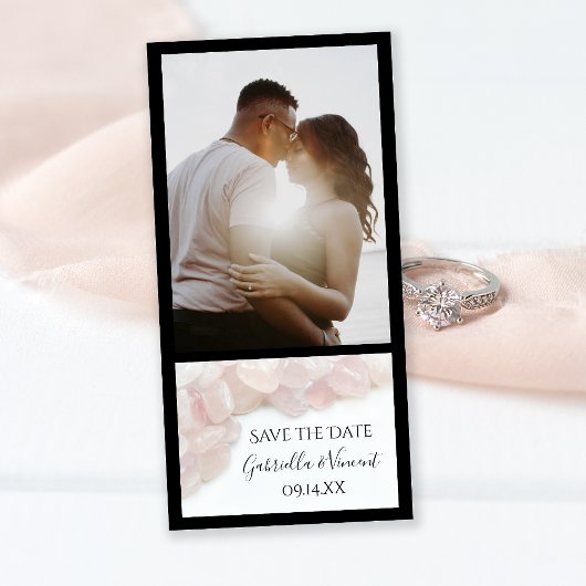 Roze Rose Quartz Wedding Save the Date Photo Card