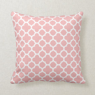 Roze Rose Quatrefoil Trellis Pattern Kussens