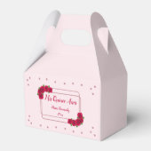 Roze Rose Quinceañera Bedankdoosjes (Voorkant Zijde)