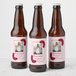 Roze Rose Quinceañera Bier Etiket