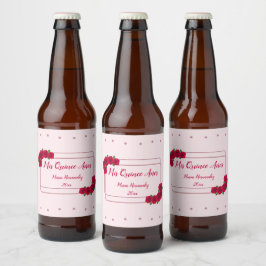 Roze Rose Quinceañera Bier Etiket