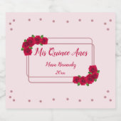 Roze Rose Quinceañera Bier Etiket (Enkel label)