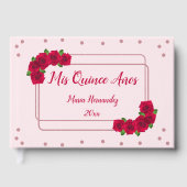Roze Rose Quinceañera Gastenboek (Voorkant)