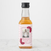 Roze Rose Quinceañera Likeurfles Etiket (Voorkant)