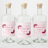 Roze Rose Quinceañera Likeurfles Etiket (Flessen)
