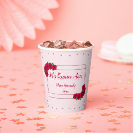 Roze Rose Quinceañera Papieren Bekers