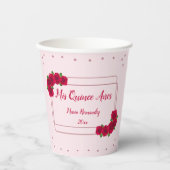 Roze Rose Quinceañera Papieren Bekers (Voorkant)