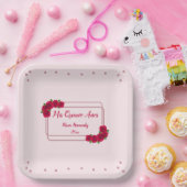 Roze Rose Quinceañera Papieren Bordje (Feest)