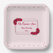 Roze Rose Quinceañera Papieren Bordje (Voorkant)