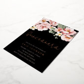 Roze Rose Quinceanera Party Roos Goud Folie Uitnodiging (Gedraaid)