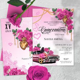 Roze Rose Quinceanera Roze Lowrider Chola Chicana Kaart