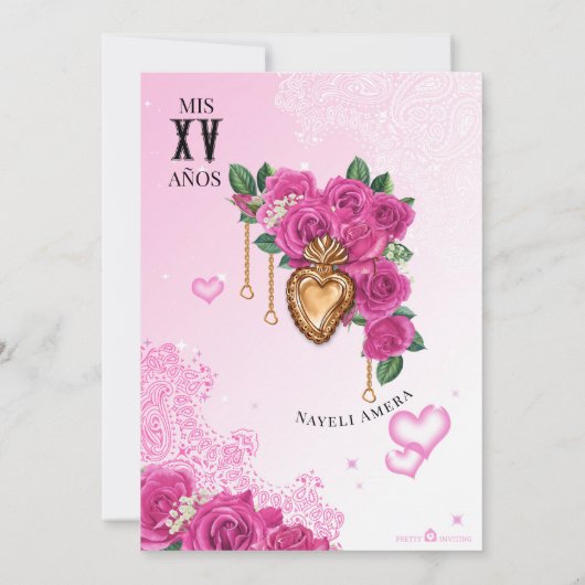 Roze Rose Quinceanera Roze Lowrider Chola Chicana Kaart (Achterkant)