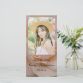 Roze Rose Quinceañera Save the Date Photo Card (Staand voorkant)
