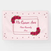 Roze Rose Quinceañera Spandoek (Horizontaal)