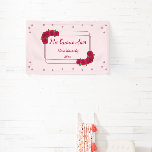 Roze Rose Quinceañera Spandoek (Insitu)