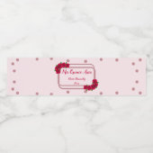 Roze Rose Quinceañera Waterfles Etiket (Enkel label)