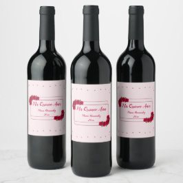 Roze Rose Quinceañera Wijn Etiket