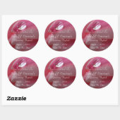 Roze Rose Raindrop Wedding Ronde Sticker (Vel)