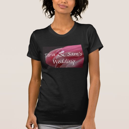 Roze Rose Raindrop Wedding T-shirt (Voorkant)